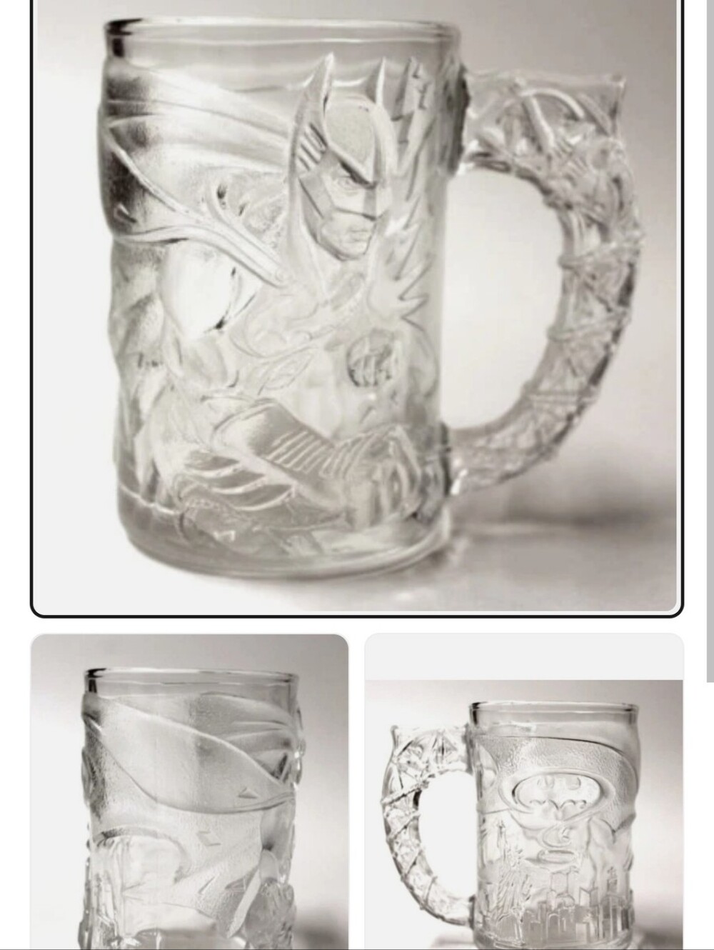 Vintage 1995, McDonald's Batman Forever Batman and Gotham City Glass Mug